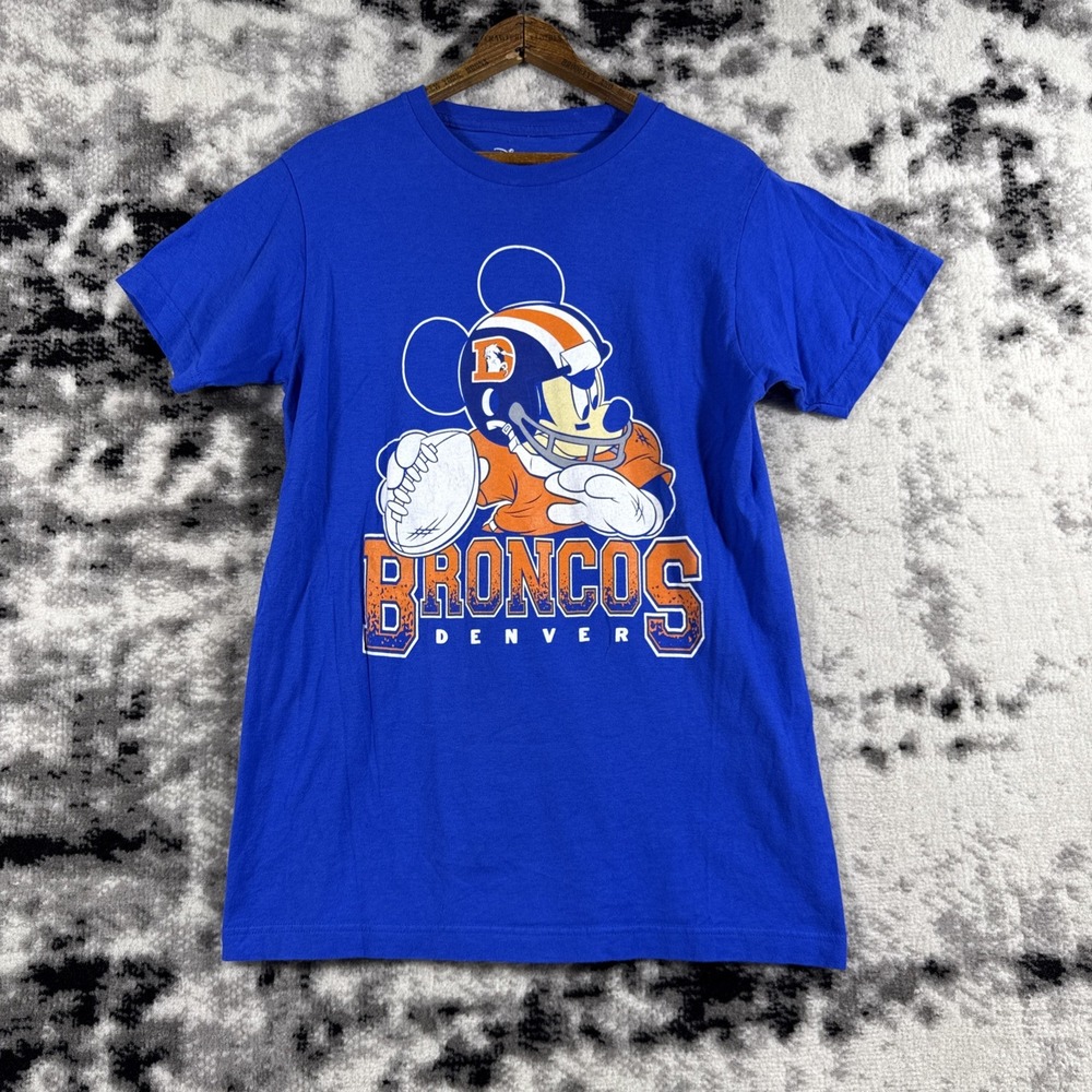 Disney x Junk Food Shirt Mens Size Small Denver Broncos Mickey Mouse Football